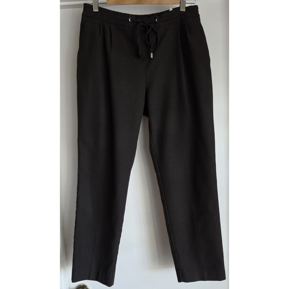 Zara Basic Women Very Dark Brown Pants Size M Casual Solid Slim Trousers Slacks